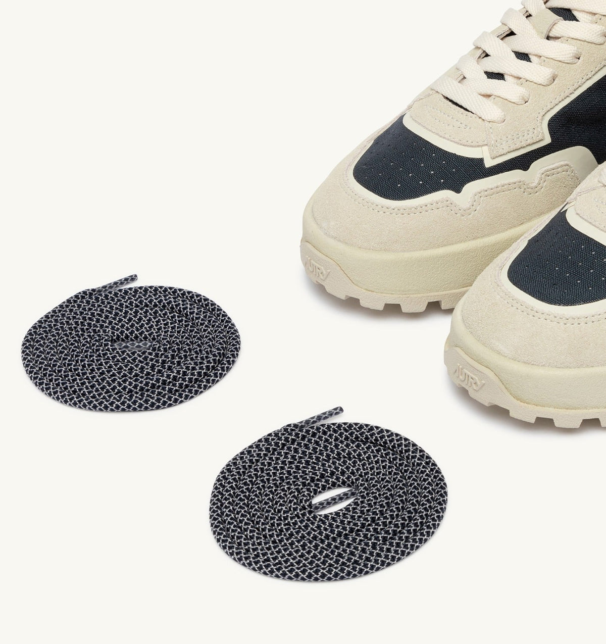 WILDPACE LOW SNEAKERS IN WHITE AND SPACE BLUE CORDURA AND SUEDE - AUTRY Latest