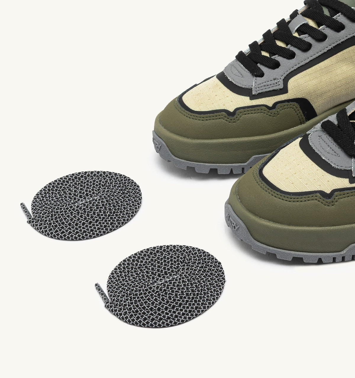 WILDPACE LOW SNEAKERS IN RIPSTOP NYLON AND LEATHER COLOR CASTLE WALL AND TITANIUM - AUTRY Value