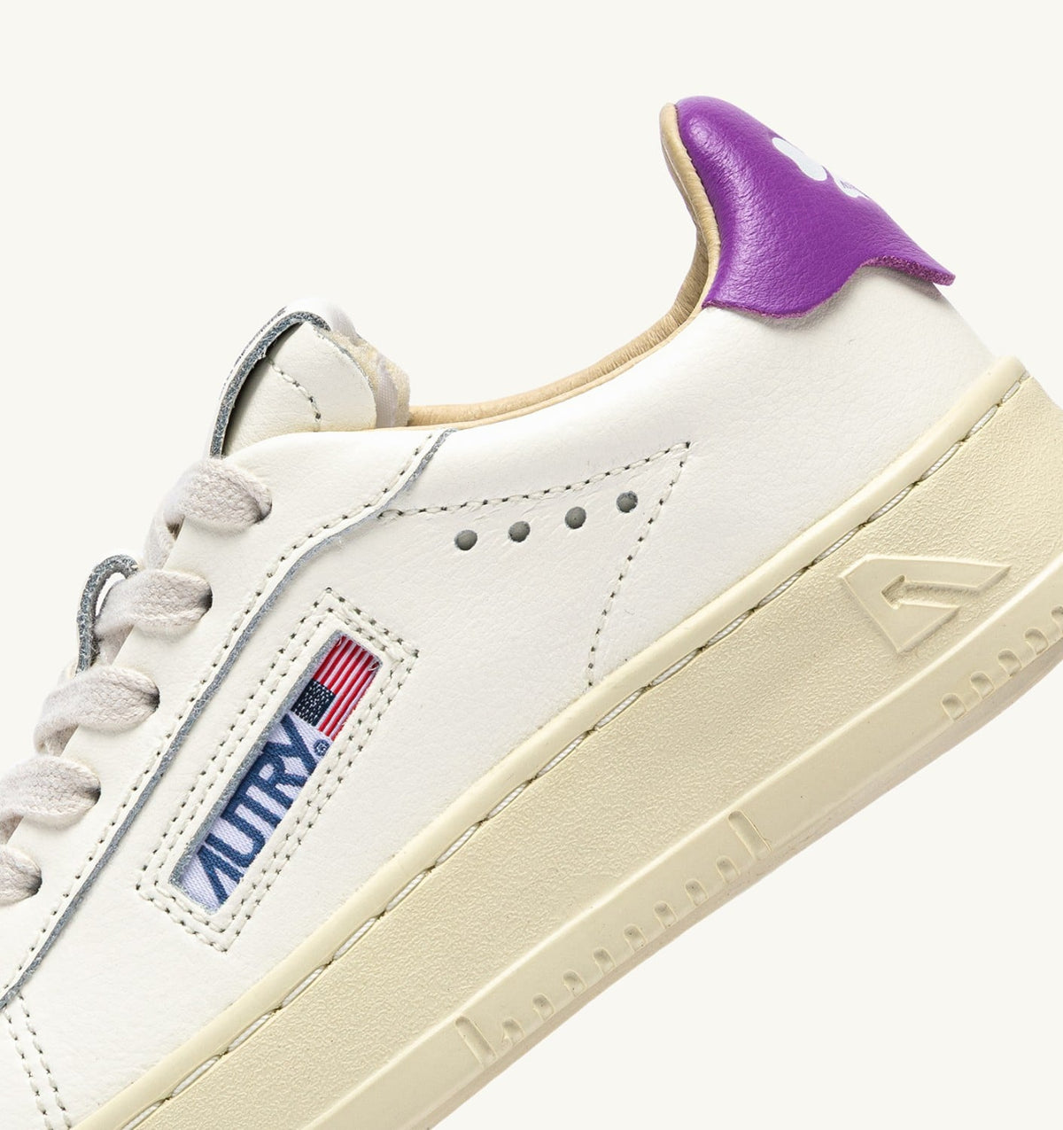 SNEAKERS DALLAS KIDS LOW IN MARSHMALLOW AND DEWBERRY LEATHER - AUTRY Value