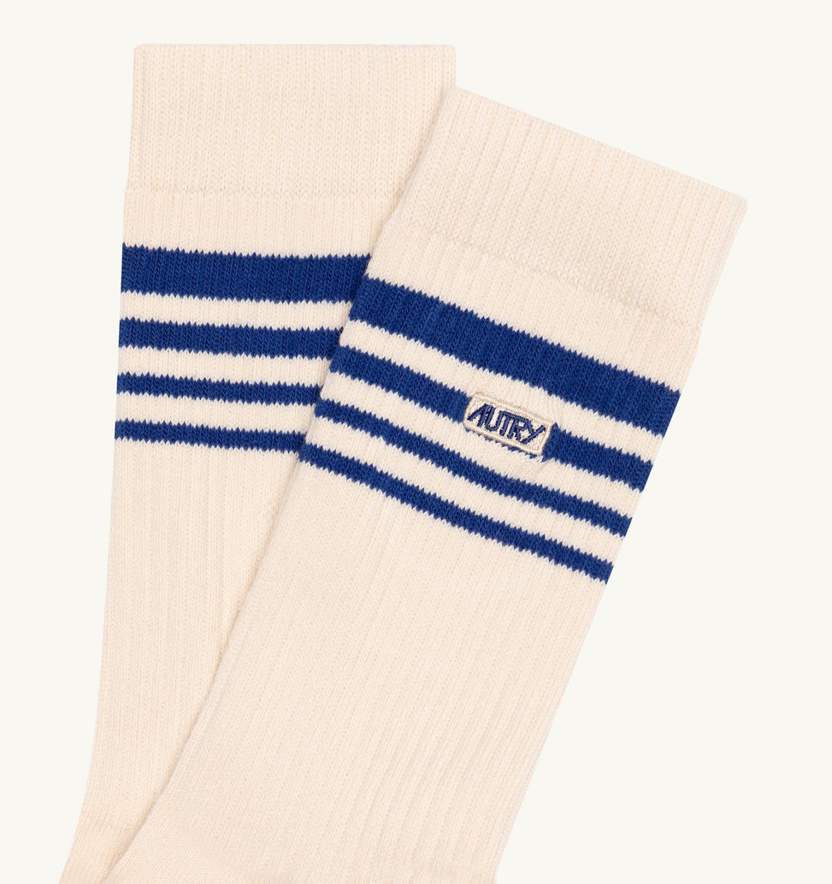 JACQUARD STRIPED SOCKS WITH LOGO UNISEX - AUTRY Quality
