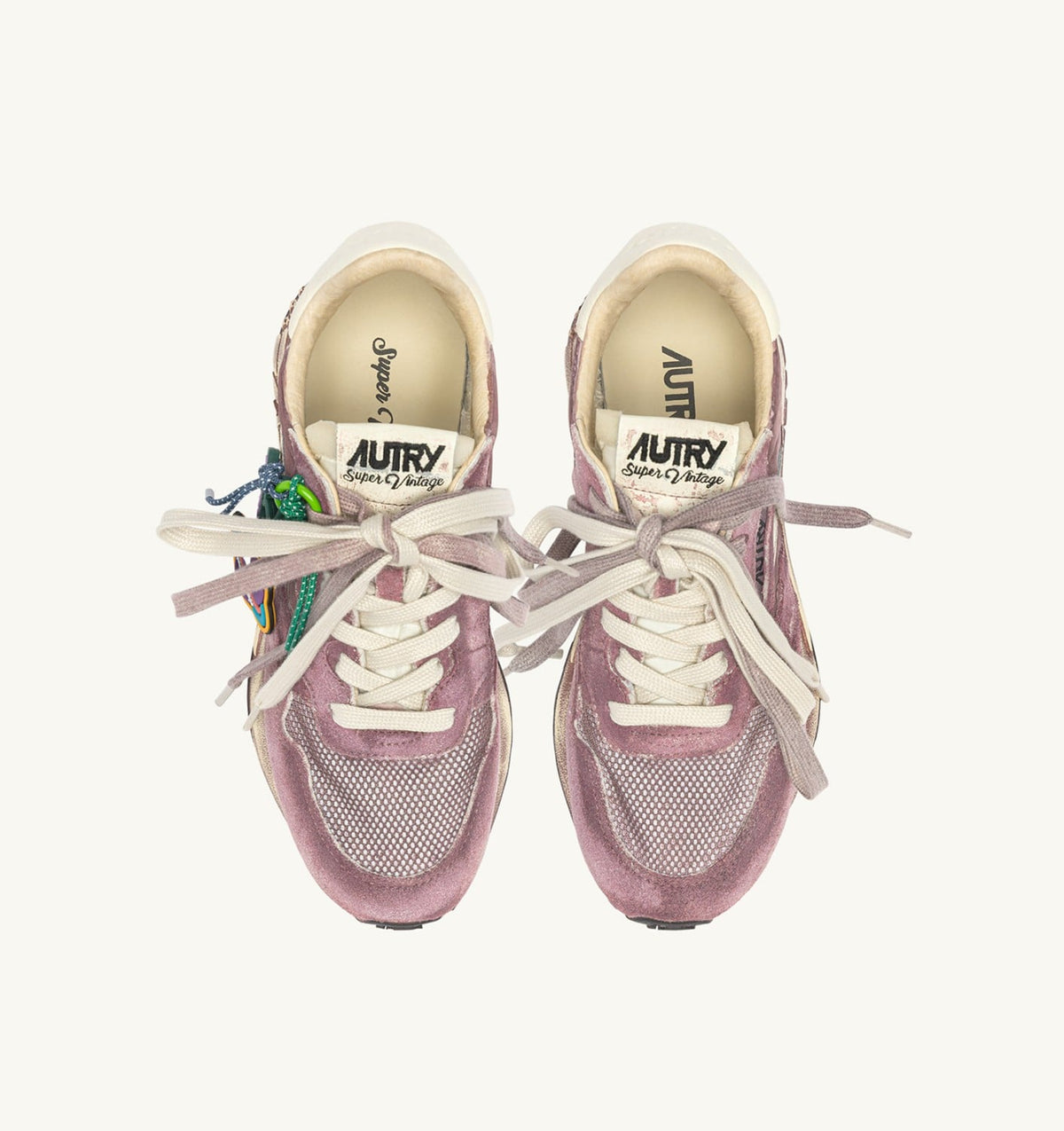 REELWIND SUPER VINTAGE SNEAKERS IN WINDSOR WINE AND WHITE SUEDE AND NYLON - AUTRY Everyday