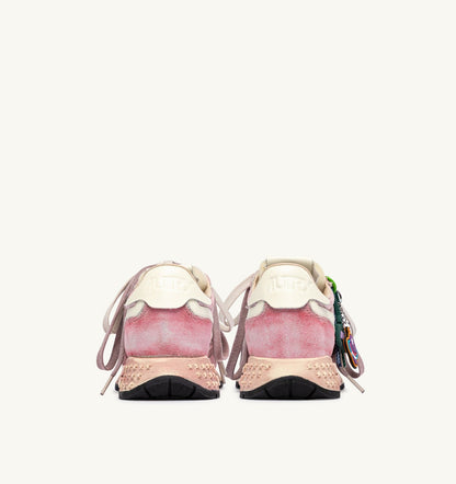 REELWIND SUPER VINTAGE SNEAKERS IN WHITE AND PINK SUEDE AND NYLON - AUTRY Great Value