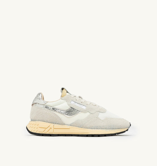 REELWIND SUPER VINTAGE SNEAKERS IN WHITE AND SILVER SUEDE AND NYLON - AUTRY Latest