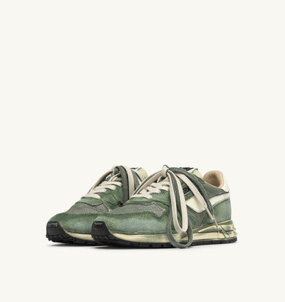 REELWIND SUPER VINTAGE SNEAKERS IN LEPRECHAUN AND WHITE SUEDE AND NYLON - AUTRY Classic