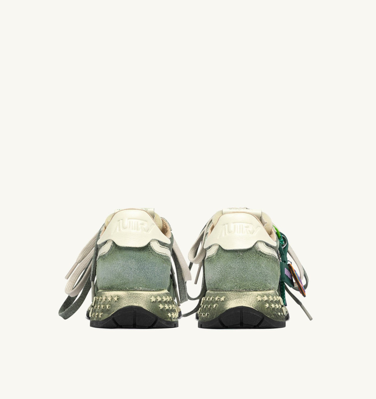 REELWIND SUPER VINTAGE SNEAKERS IN LEPRECHAUN AND WHITE SUEDE AND NYLON - AUTRY Classic
