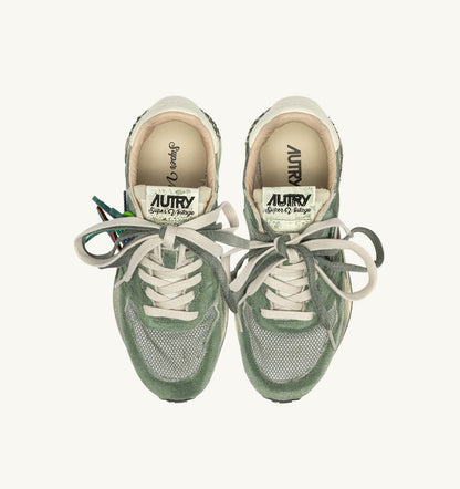 REELWIND SUPER VINTAGE SNEAKERS IN LEPRECHAUN AND WHITE SUEDE AND NYLON - AUTRY Classic