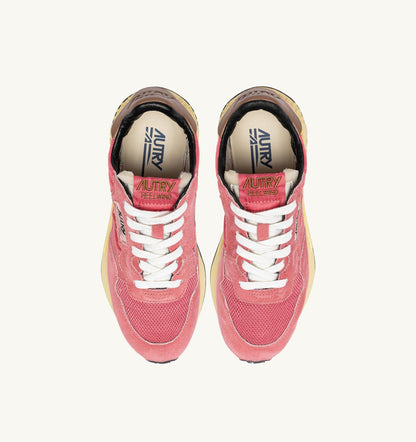 REELWIND LOW SNEAKERS IN STRAWBERRY SUGAR AND COCONUT NYLON AND SUEDE - AUTRY Essential