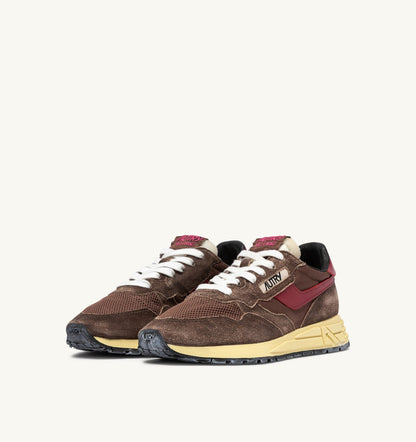 REELWIND LOW SNEAKERS IN COFFEE SUGAR AND DEEP CLARET NYLON AND SUEDE - AUTRY Value