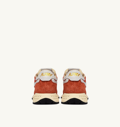 REELWIND LOW SNEAKERS IN WHITE AND ORANGE RUST NYLON AND SUEDE - AUTRY Great Value