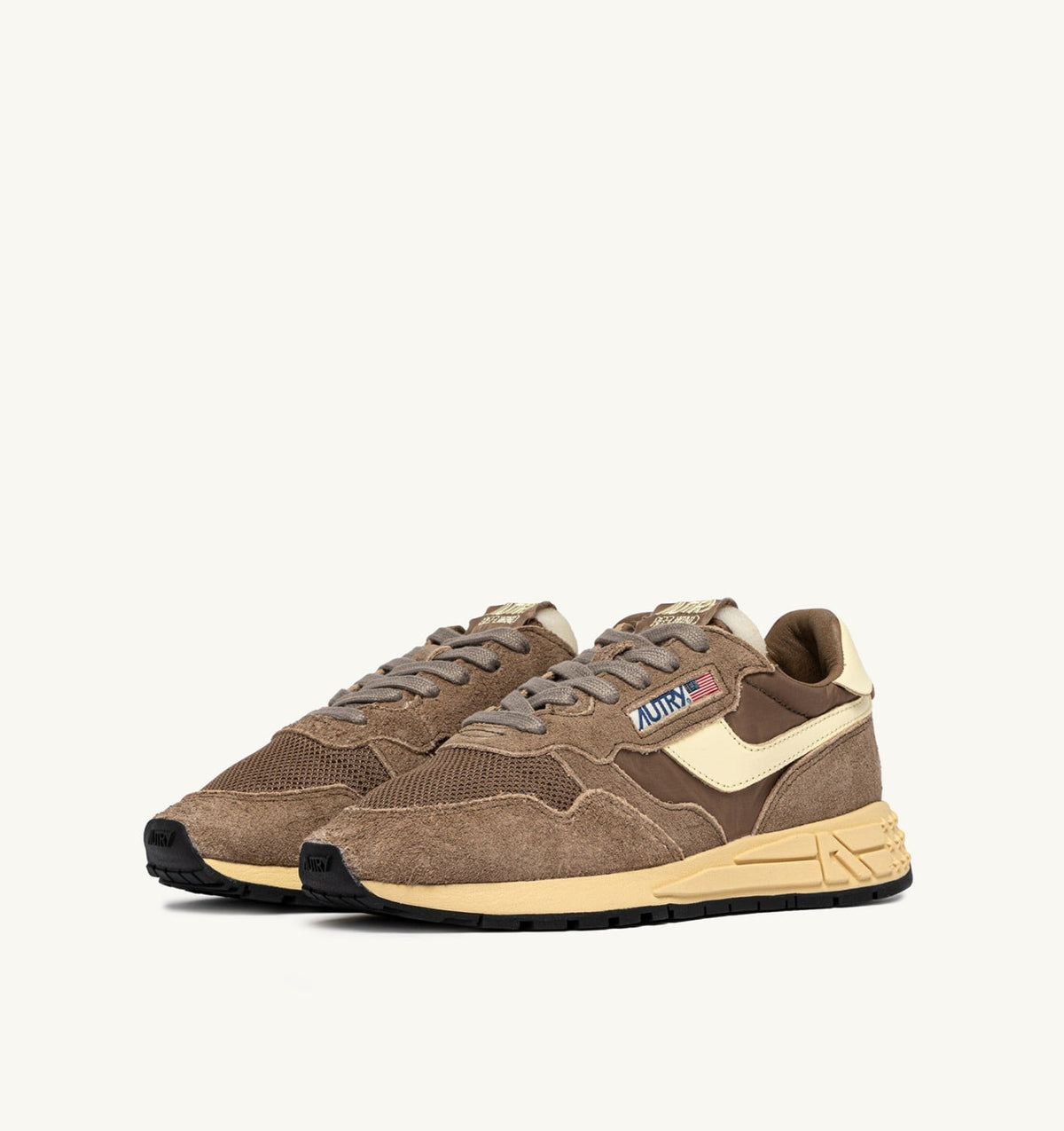 REELWIND LOW SNEAKERS IN CROC AND RUTABAGA NYLON AND SUEDE - AUTRY Classic