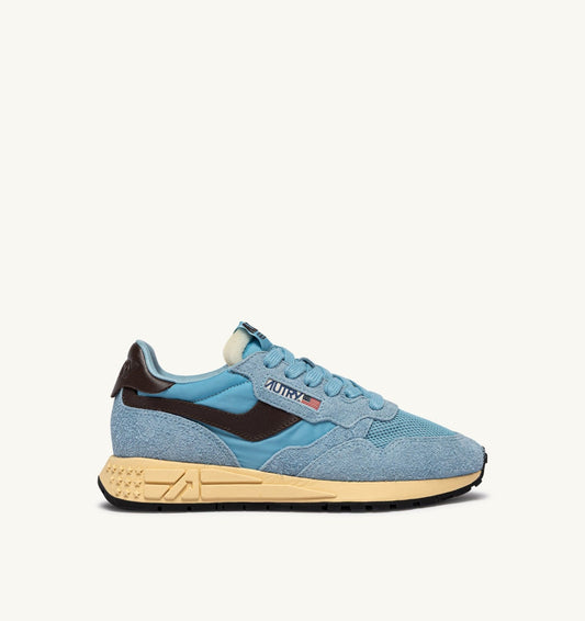 REELWIND LOW SNEAKERS IN FORGET ME NOT AND BRACKEN NYLON AND SUEDE - AUTRY Essential