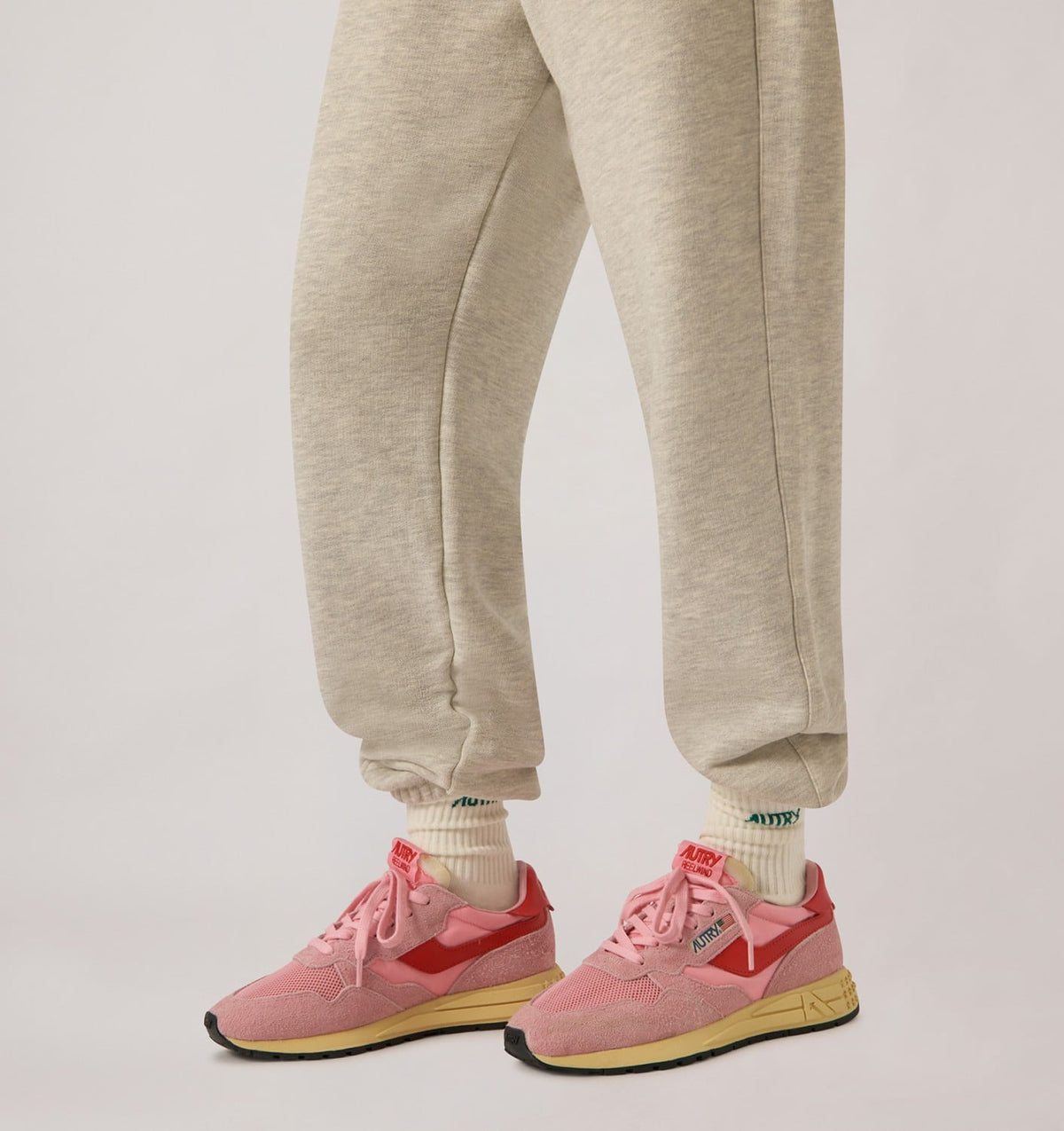 REELWIND LOW SNEAKERS IN PINK CHERUB AND FLAME SCARLET NYLON AND SUEDE - AUTRY Everyday