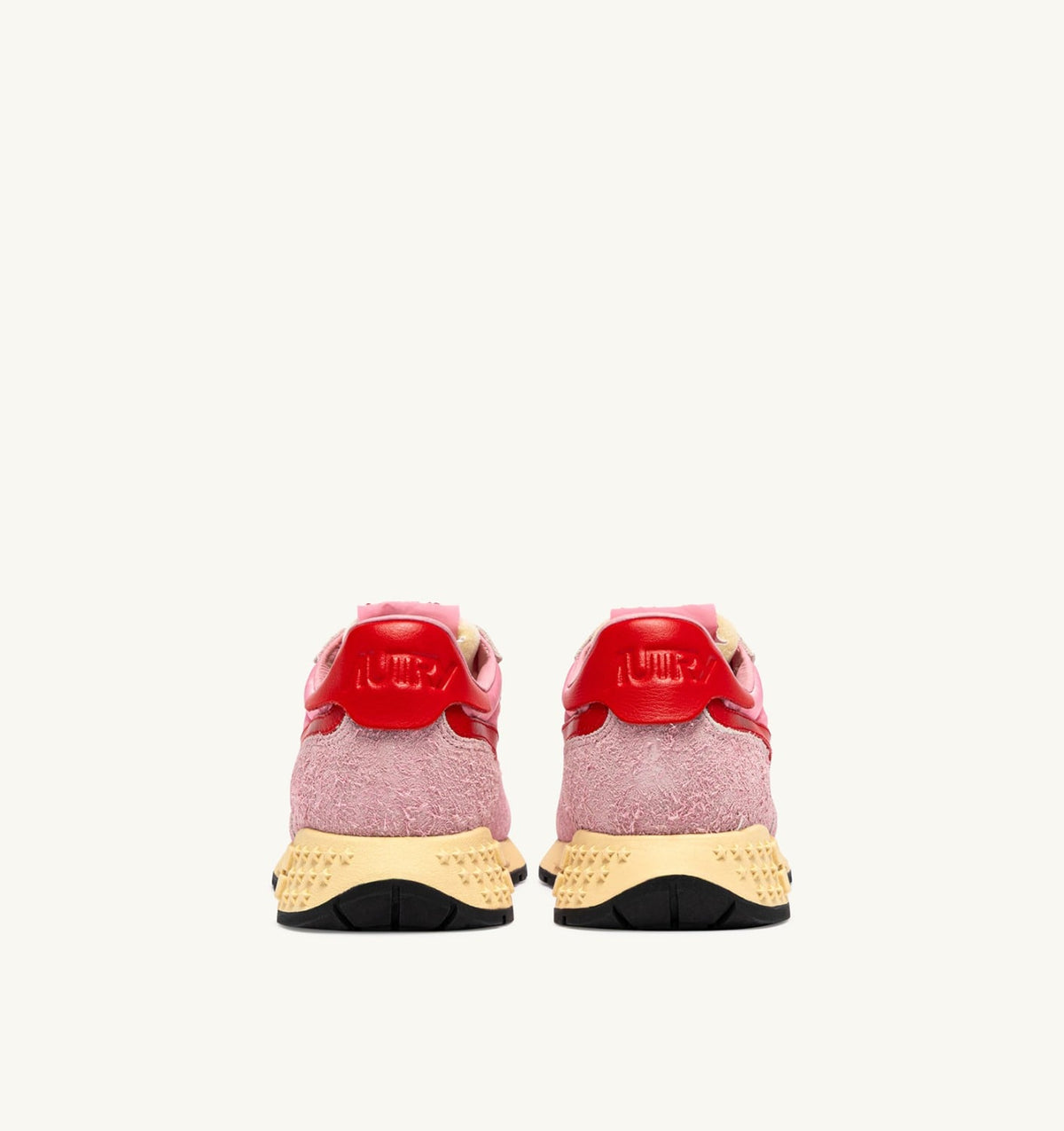 REELWIND LOW SNEAKERS IN PINK CHERUB AND FLAME SCARLET NYLON AND SUEDE - AUTRY Everyday