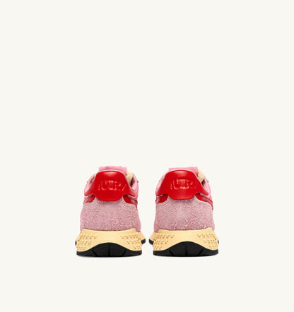 REELWIND LOW SNEAKERS IN PINK CHERUB AND FLAME SCARLET NYLON AND SUEDE - AUTRY Everyday