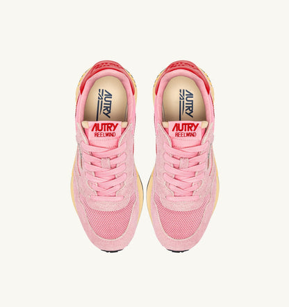 REELWIND LOW SNEAKERS IN PINK CHERUB AND FLAME SCARLET NYLON AND SUEDE - AUTRY Everyday