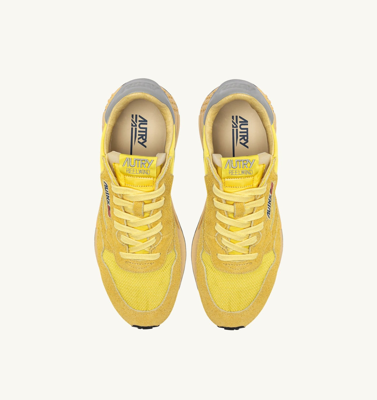 REELWIND LOW SNEAKERS IN POPCORN AND VAPOR NYLON AND SUEDE - AUTRY Value