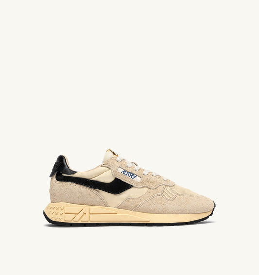 REELWIND LOW SNEAKERS IN ECRU AND BLACK NYLON AND SUEDE - AUTRY Great Value