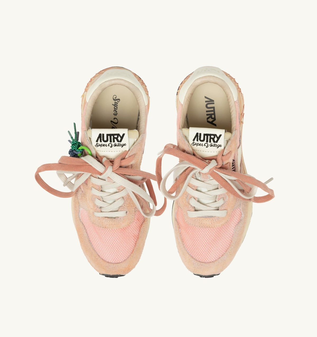 REELWIND SUPER VINTAGE SNEAKERS IN WHITE AND PINK SUEDE AND NYLON - AUTRY Essential