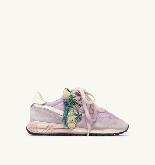 REELWIND SUPER VINTAGE SNEAKERS IN WHITE AND LILAC SUEDE AND NYLON - AUTRY Great Value