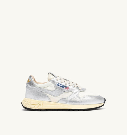 REELWIND SNEAKERS IN SILVER-TONE NYLON AND METALIZED LEATHER - AUTRY Classic