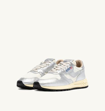 REELWIND SNEAKERS IN SILVER-TONE NYLON AND METALIZED LEATHER - AUTRY Classic