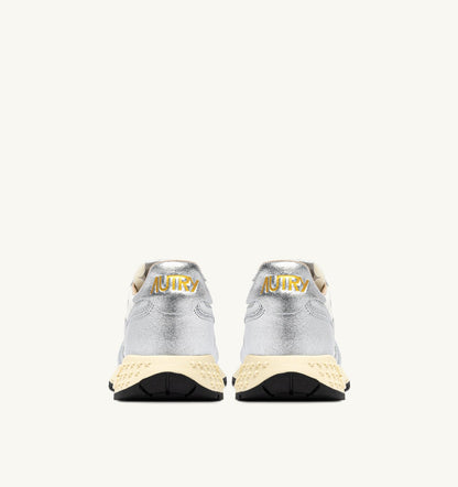 REELWIND SNEAKERS IN SILVER-TONE NYLON AND METALIZED LEATHER - AUTRY Classic