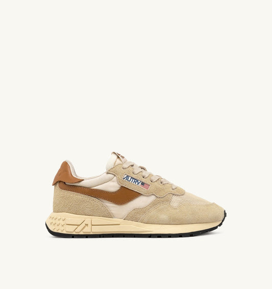 REELWIND LOW SNEAKERS IN ECRU AND CATHAY SPICE SUEDE AND NYLON - AUTRY Latest