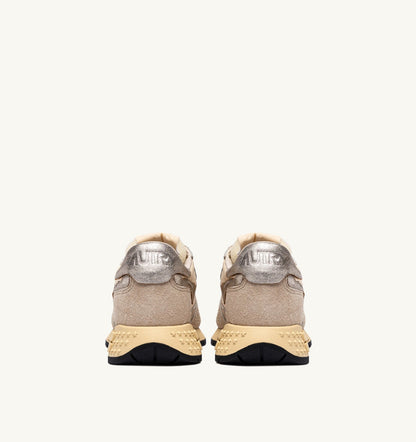 REELWIND LOW SNEAKERS IN NYLON SUEDE AND LEATHER COLOR ECRU AND PLATINUM - AUTRY Essential