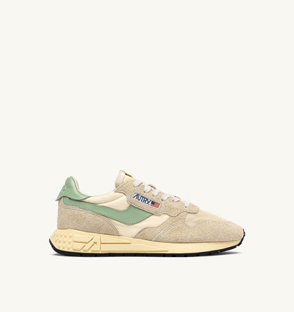 REELWIND LOW SNEAKERS IN ECRU AND RESEDA NYLON AND SUEDE - AUTRY Value