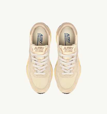 REELWIND LOW SNEAKERS IN ECRU AND WHITE PEPPER NYLON AND SUEDE - AUTRY Great Value