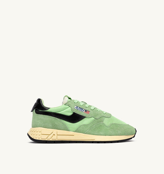 REELWIND LOW SNEAKERS IN PISTACHIO AND BLACK NYLON AND SUEDE - AUTRY Latest