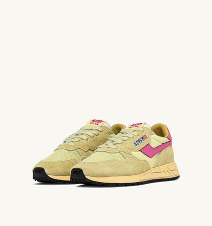 REELWIND LOW SNEAKERS IN STRAW AND CHATEAU ROSE NYLON AND SUEDE - AUTRY Quality