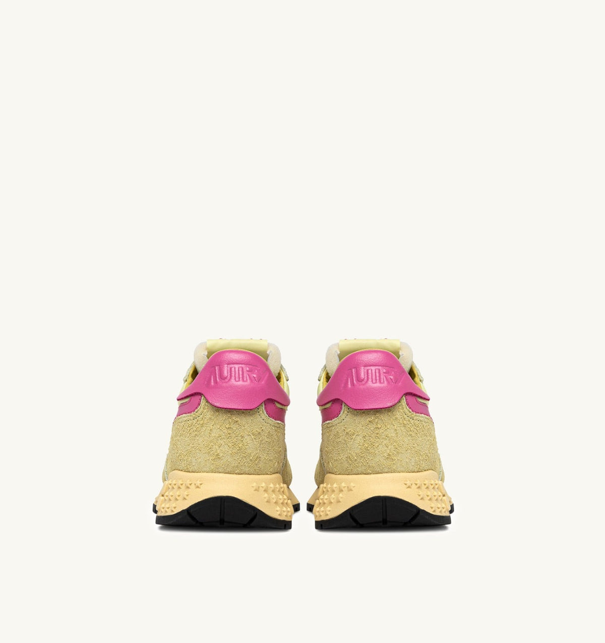 REELWIND LOW SNEAKERS IN STRAW AND CHATEAU ROSE NYLON AND SUEDE - AUTRY Quality