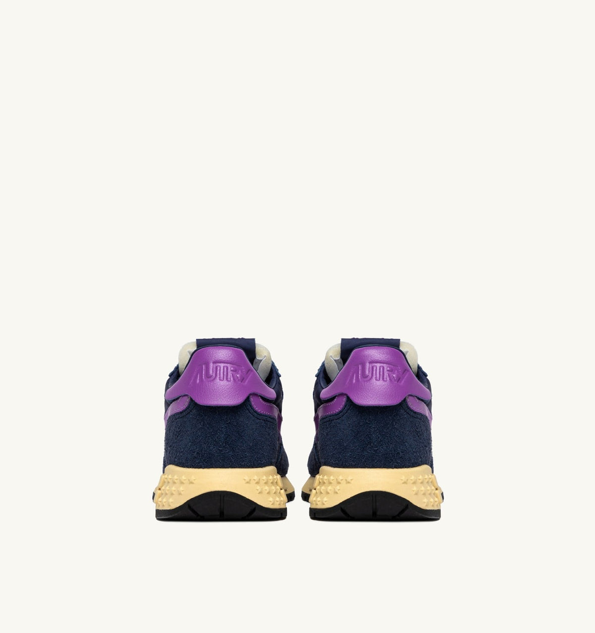 REELWIND LOW SNEAKERS IN NAVY AND DEWBERRY NYLON AND SUEDE - AUTRY Classic