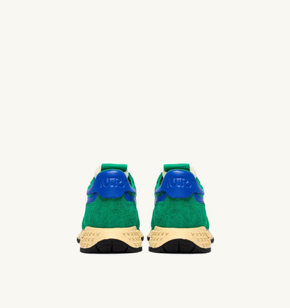 REELWIND LOW SNEAKERS IN EMERALD AND DAZZLING BLUE NYLON AND SUEDE - AUTRY Everyday