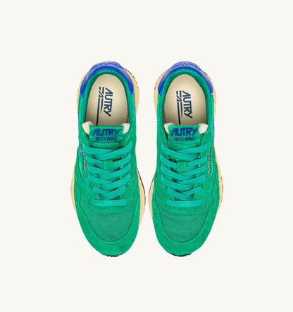 REELWIND LOW SNEAKERS IN EMERALD AND DAZZLING BLUE NYLON AND SUEDE - AUTRY Everyday