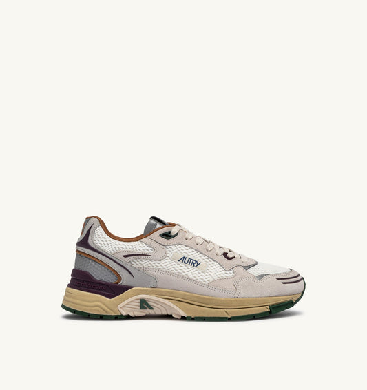 HYPERWAY SNEAKERS IN FIG AND WHITE MESH AND SUEDE - AUTRY Classic