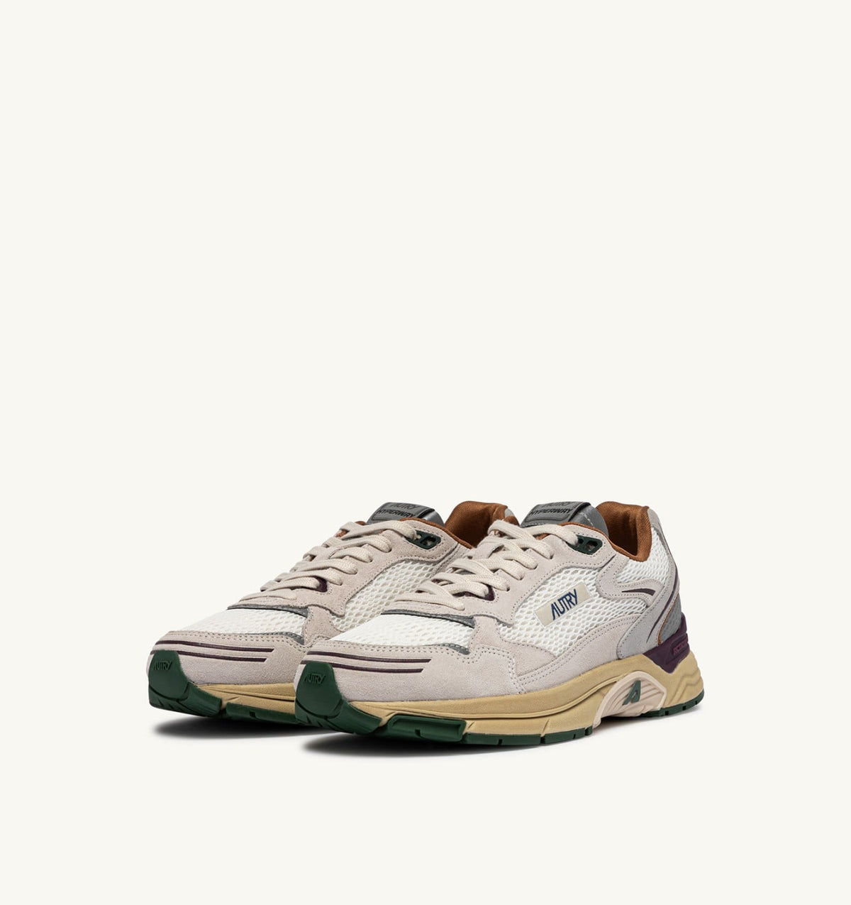 HYPERWAY SNEAKERS IN FIG AND WHITE MESH AND SUEDE - AUTRY Classic