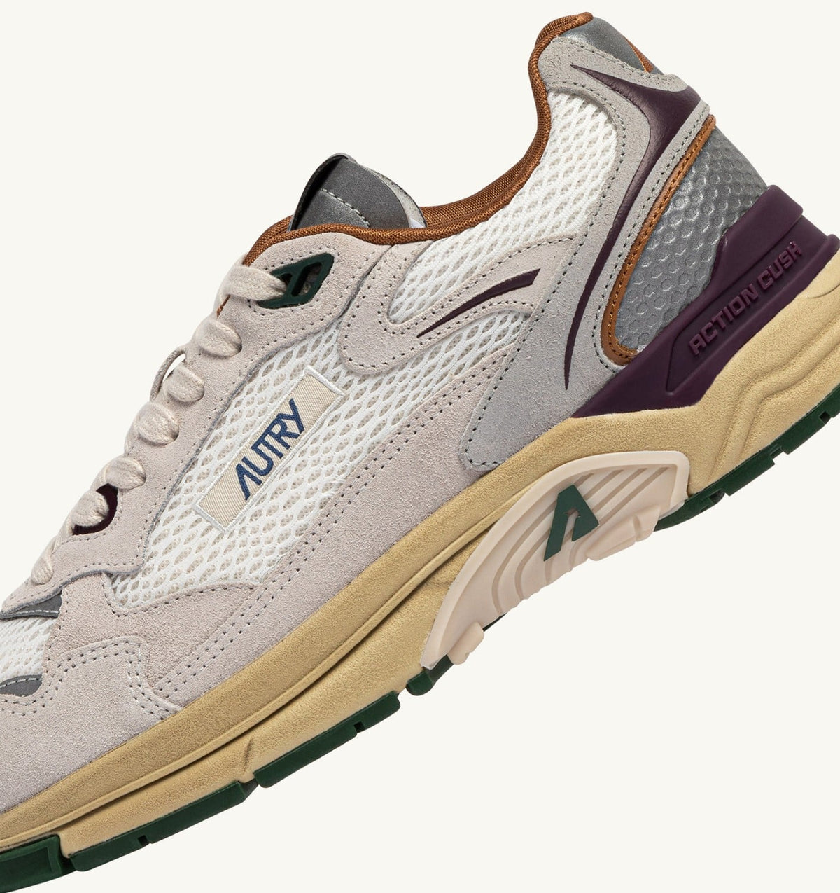 HYPERWAY SNEAKERS IN FIG AND WHITE MESH AND SUEDE - AUTRY Classic