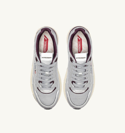 HYPERWAY SNEAKERS IN SILVER, HARBOR MIST AND FIG SYNTHETIC LEATHER AND MESH - AUTRY Great Value