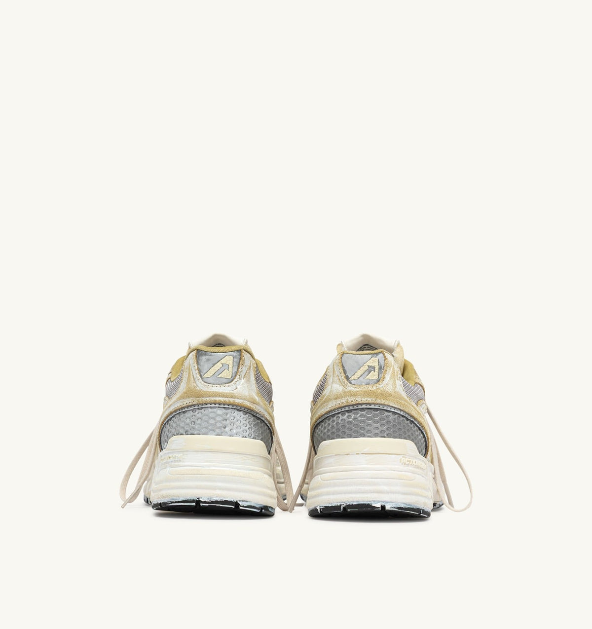 HYPERWAY SUPER VINTAGE SNEAKERS IN YELLOW AND SILVER SUEDE - AUTRY Essential