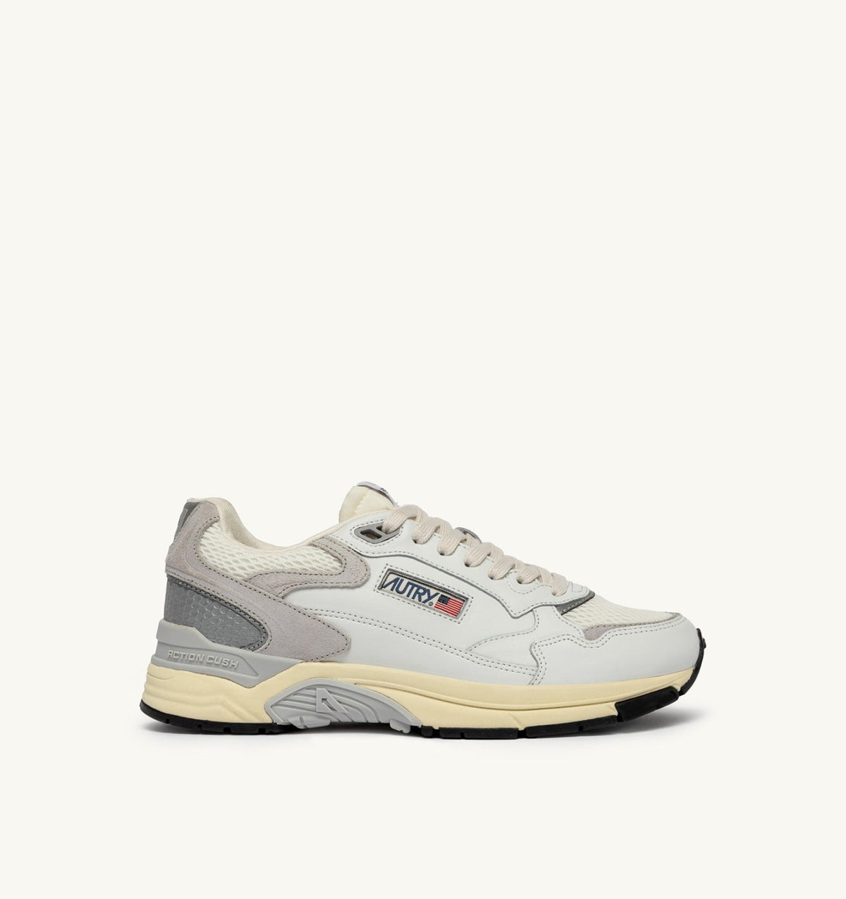 HYPERWAY SNEAKERS IN WHITE AND GRAY LEATHER AND MESH - AUTRY Great Value