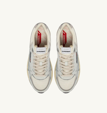 HYPERWAY SNEAKERS IN WHITE AND GRAY LEATHER AND MESH - AUTRY Great Value