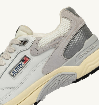 HYPERWAY SNEAKERS IN WHITE AND GRAY LEATHER AND MESH - AUTRY Great Value