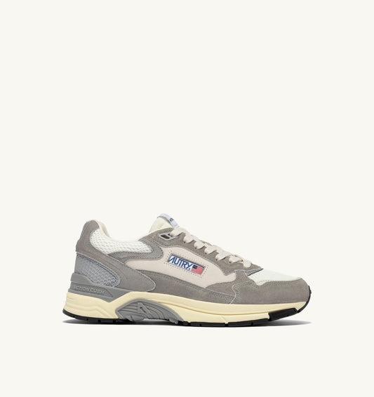 HYPERWAY SNEAKERS IN WHITE AND LEAD GRAY MESH AND SUEDE - AUTRY Latest