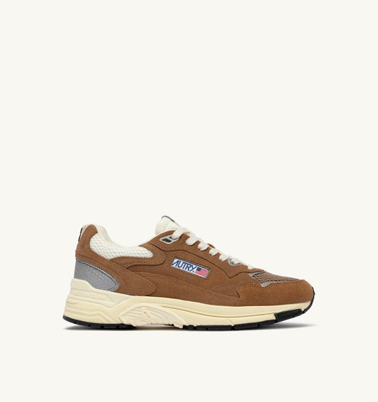 HYPERWAY SNEAKERS IN CIGAR AND SILVER MESH AND SUEDE - AUTRY Everyday