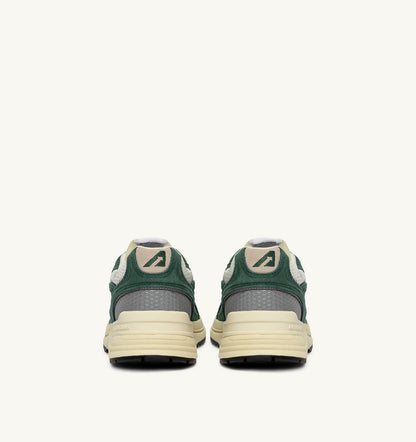 HYPERWAY SNEAKERS IN MALACHITE COLOR AND SILVER-TONE SUEDE AND MESH - AUTRY Value
