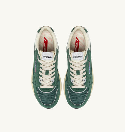 HYPERWAY SNEAKERS IN MALACHITE COLOR AND SILVER-TONE SUEDE AND MESH - AUTRY Value