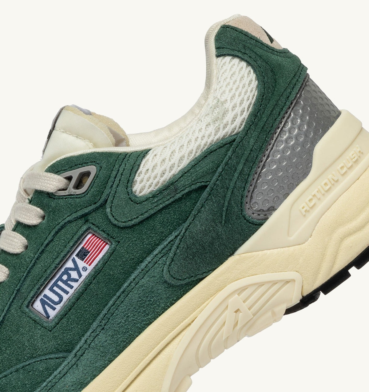 HYPERWAY SNEAKERS IN MALACHITE COLOR AND SILVER-TONE SUEDE AND MESH - AUTRY Value