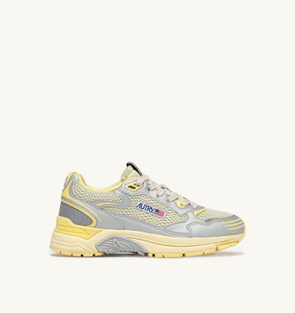 HYPERWAY SNEAKERS IN SILVER ASPARAGUS AND LEMON MERINGUE SYNTHETIC LEATHER AND MESH - AUTRY Latest